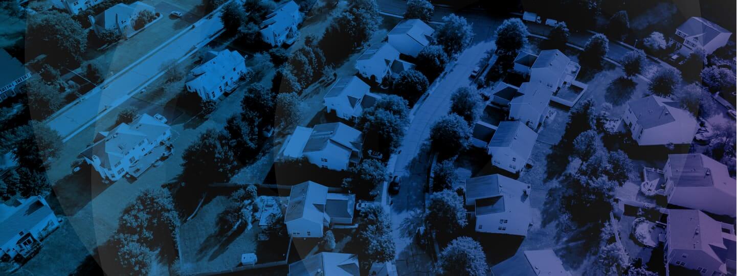 Aerial of a suburban neighborhood