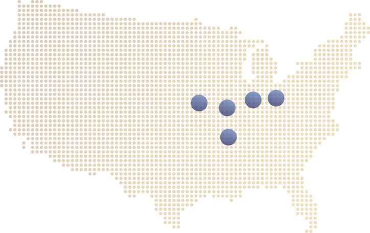 Abstracted graphic of a US map indicating target cities for Fund 3 (listed below)